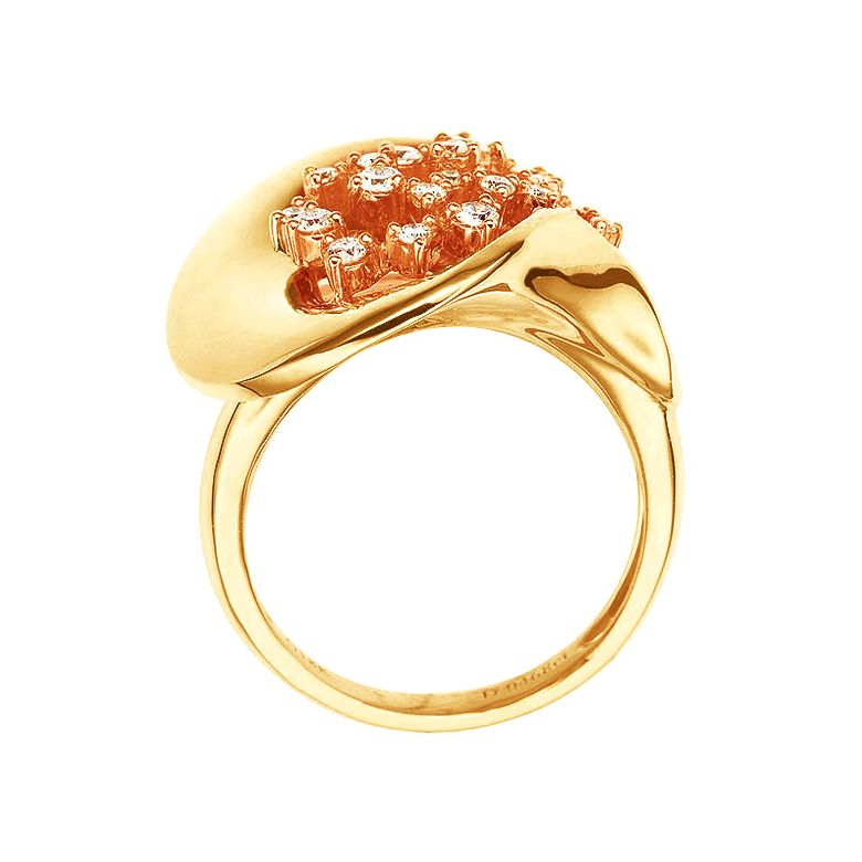 Anello Donna - Oro giallo 8.10gr - Diamanti 0.468ct - 3