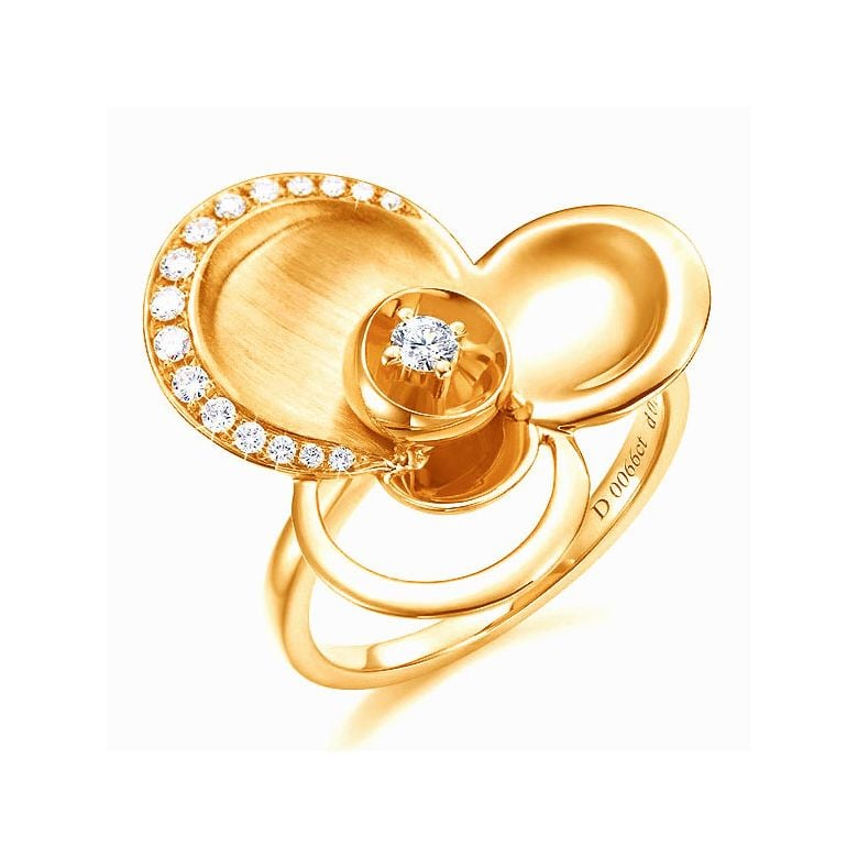 Anello Donna - Oro giallo 6.98gr - Diamanti 0.216ct - 1