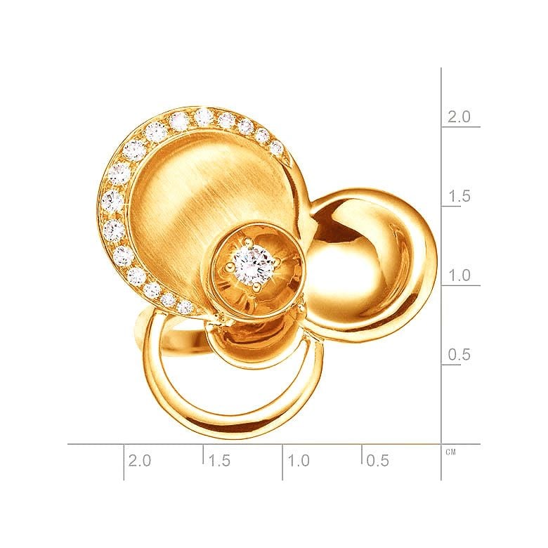 Anello Donna - Oro giallo 6.98gr - Diamanti 0.216ct - 2