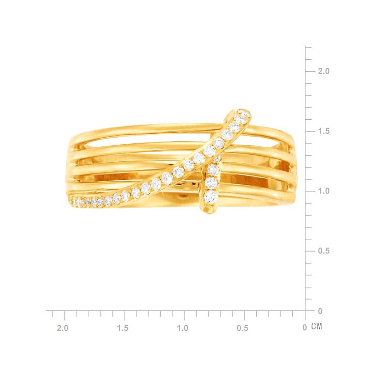 Anello Donna - Oro giallo 4.58gr - Diamanti 0.133ct - 2