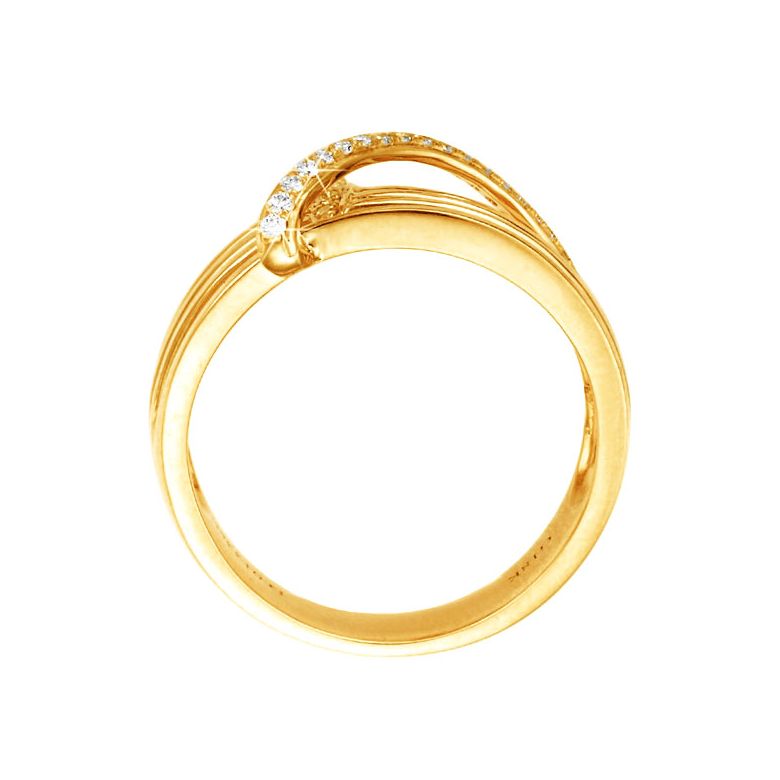 Anello Donna - Oro giallo 4.58gr - Diamanti 0.133ct - 3