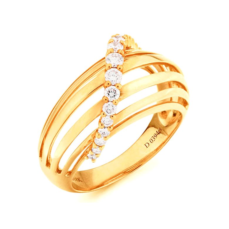 Anello Donna - Oro giallo 5.98gr - Diamanti 0.394ct - 1