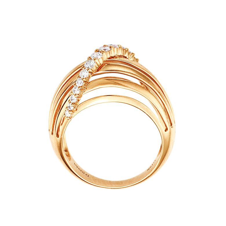 Anello Donna - Oro giallo 5.98gr - Diamanti 0.394ct - 3