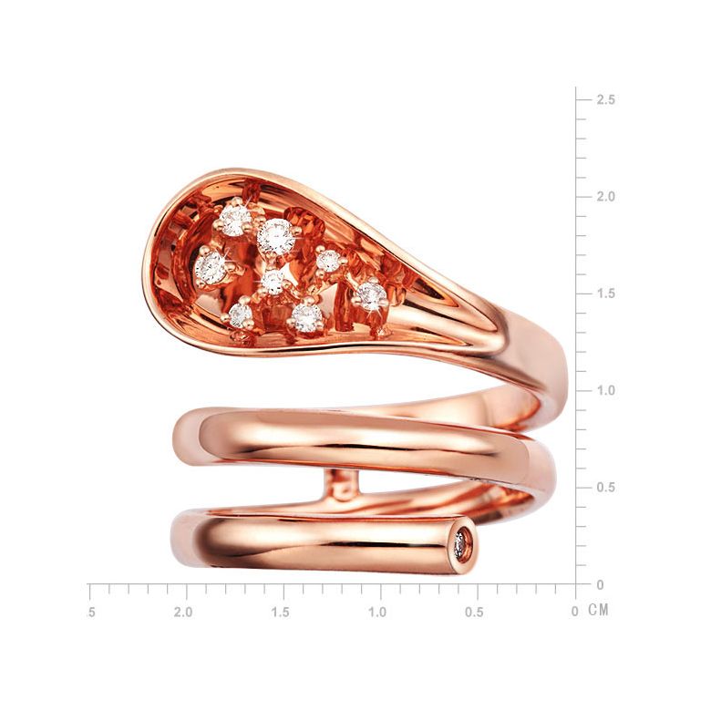 Anello Donna - Oro rosa 9.30gr - Diamanti 0.129ct - 2