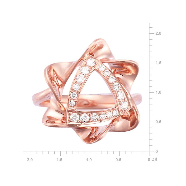 Anello Donna - Oro rosa 4.92gr - Diamanti 0.21ct - 3