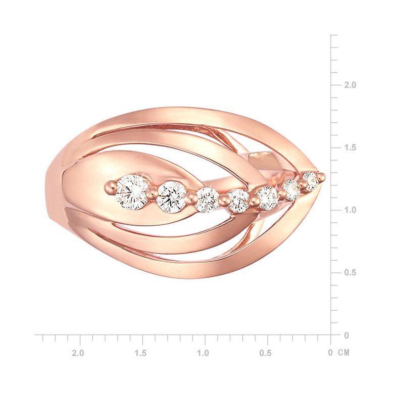 Anello Donna - Oro rosa 3.75gr - Diamanti 0.204ct - 2