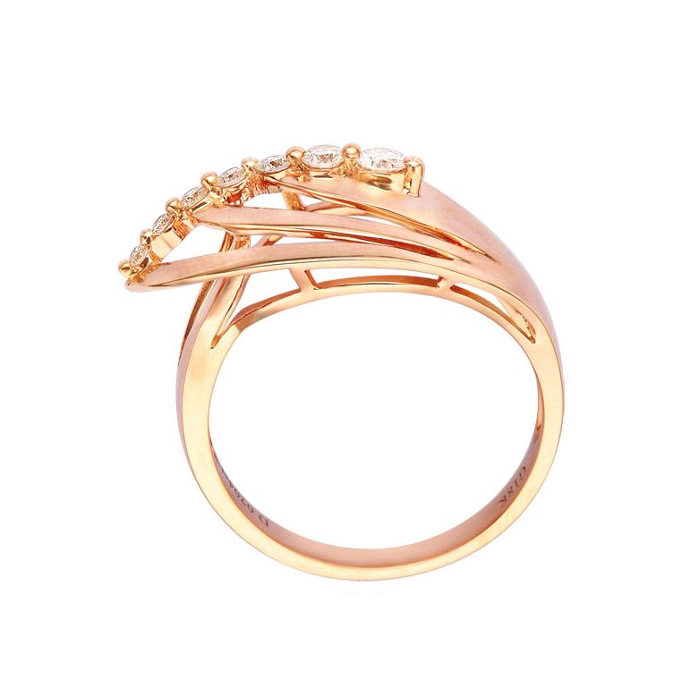 Anello Donna - Oro rosa 3.75gr - Diamanti 0.204ct - 3