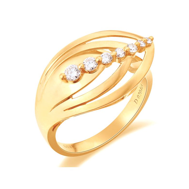 Anello Donna - Oro giallo 3.75gr - Diamanti 0.204ct - 1