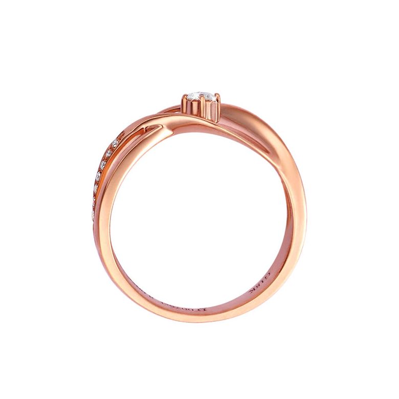 Anello oro rosa - Diamanti 0.353ct - 3