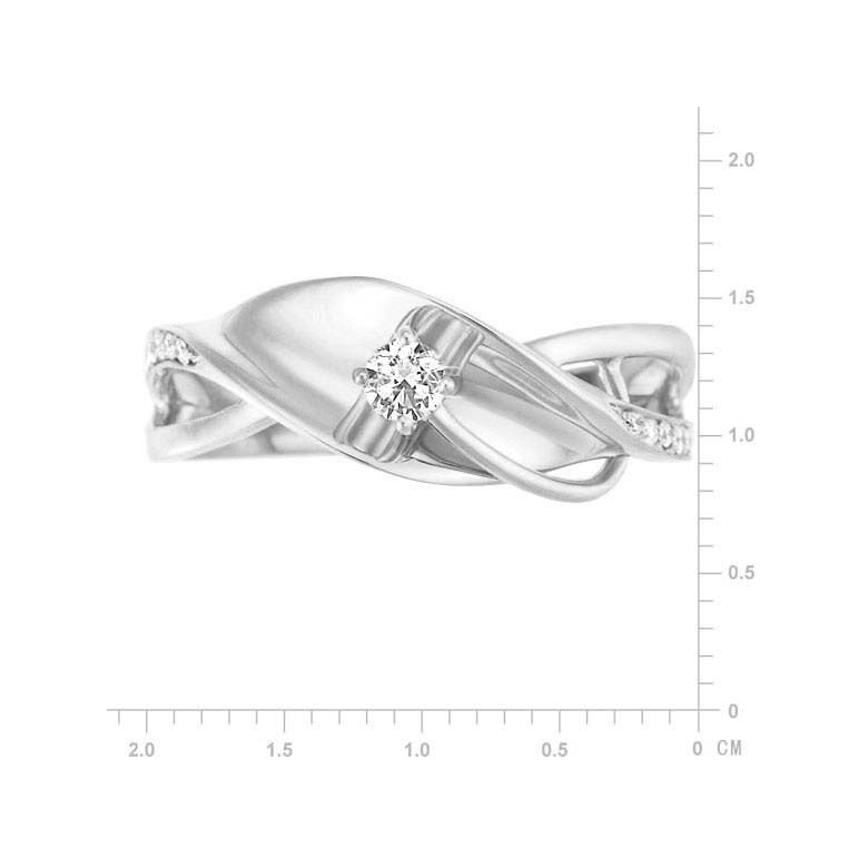 Anello Donna - Oro bianco 3.50gr - Diamanti 0.129ct - 3