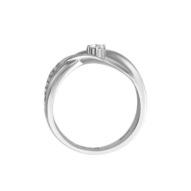 Anello Donna - Oro bianco 3.50gr - Diamanti 0.129ct - 4