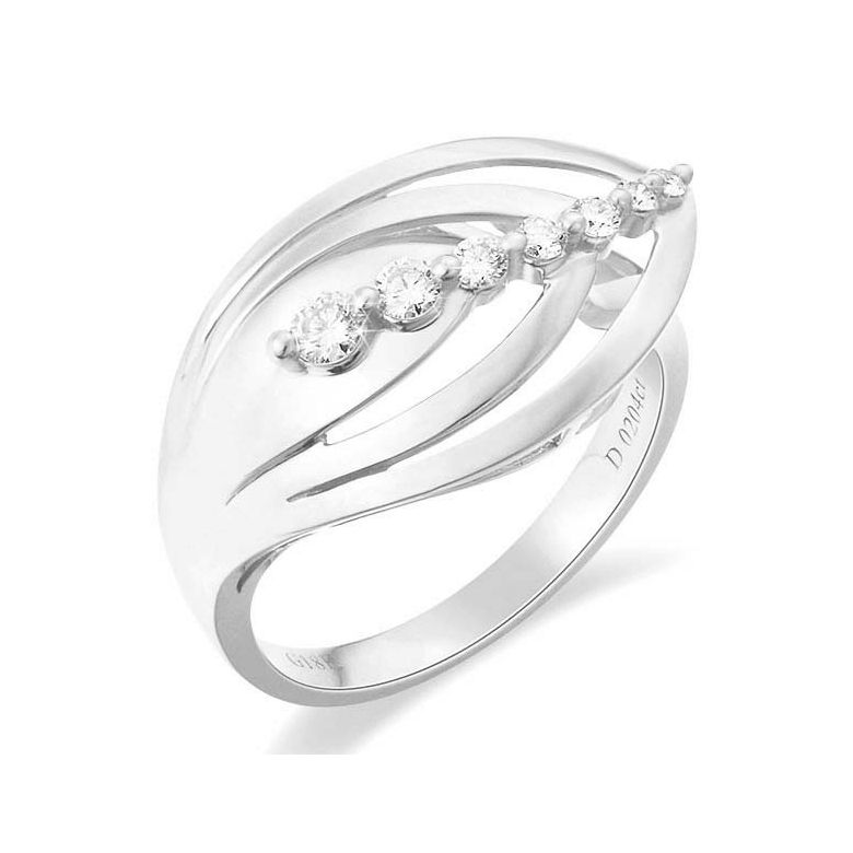 Anello Donna - Oro bianco 3.75gr - Diamanti 0.204ct - 1