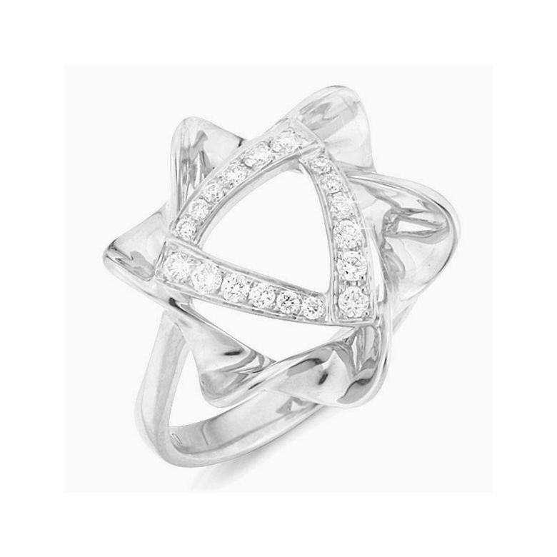 Anello Donna - Oro bianco 4.92gr - Diamanti 0.21ct - 1