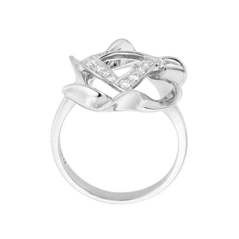 Anello Donna - Oro bianco 4.92gr - Diamanti 0.21ct - 3