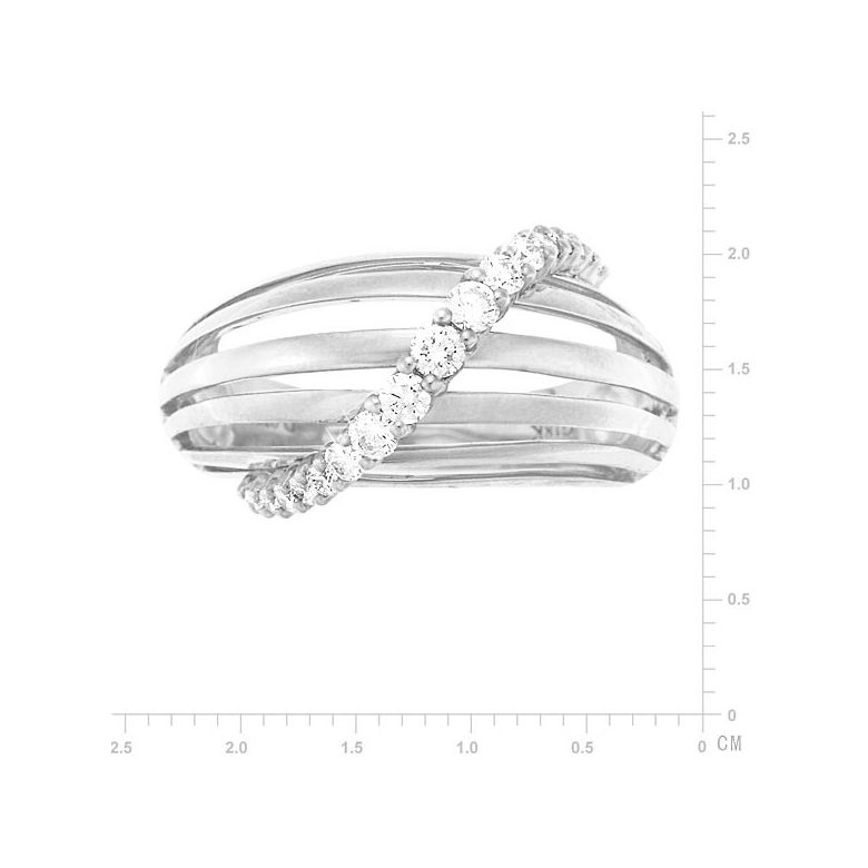 Anello Donna - Oro bianco 5.98gr - Diamanti 0.394ct - 2