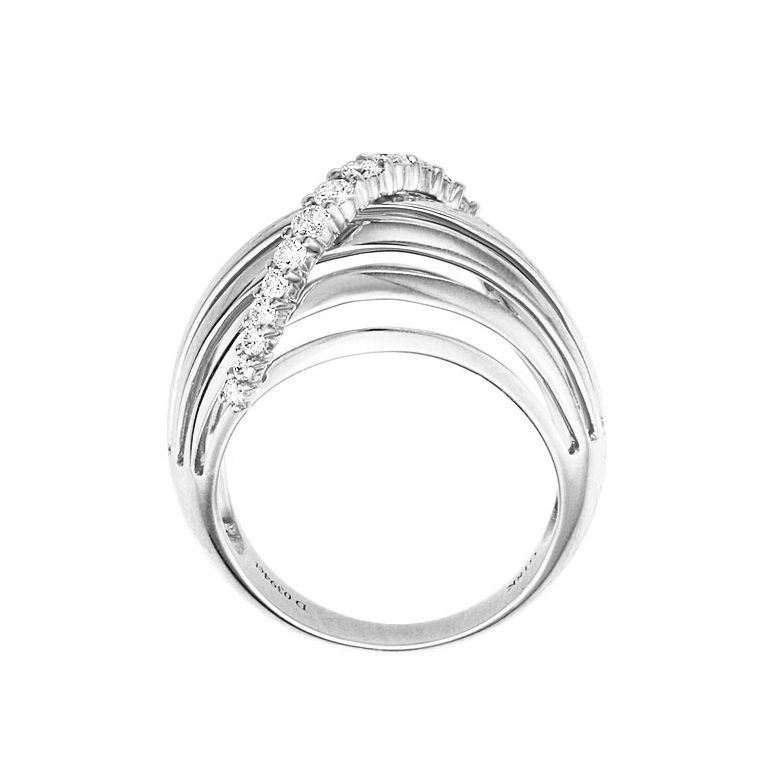 Anello Donna - Oro bianco 5.98gr - Diamanti 0.394ct - 3