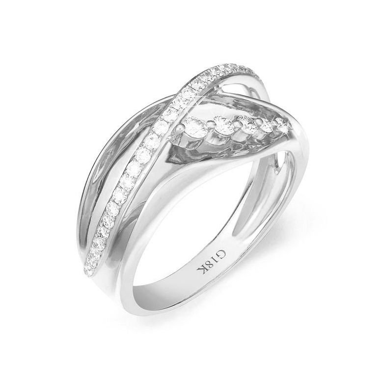 Anello Donna - Oro bianco 4.65gr - Diamanti 0.33ct - 1