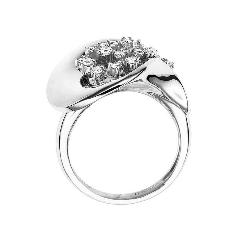 Anello Donna - Oro bianco 8.10gr - Diamanti 0.468ct - 3
