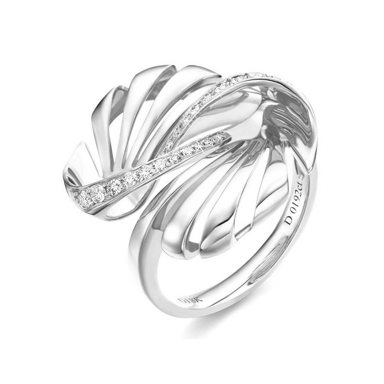 Anello da Donna. Oro bianco 18 carati & Diamanti VS/G | Neptune - 1