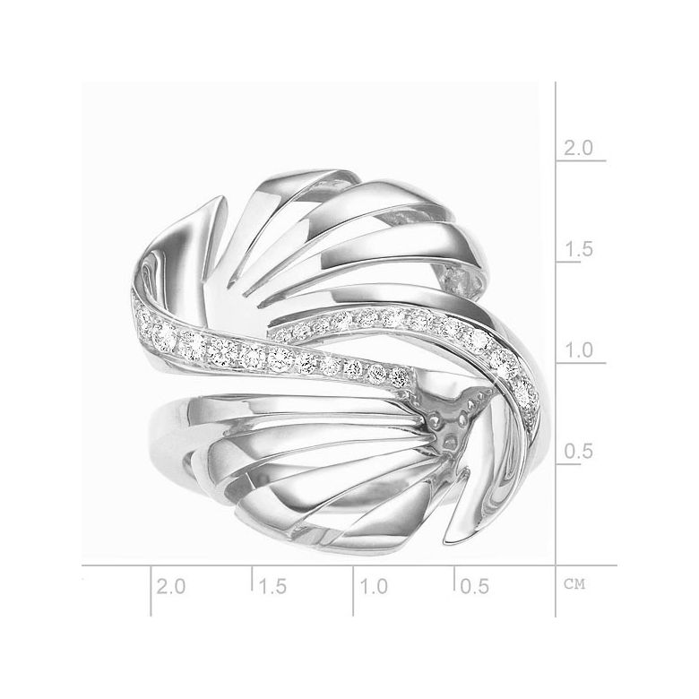 Anello da Donna. Oro bianco 18 carati & Diamanti VS/G | Neptune - 2