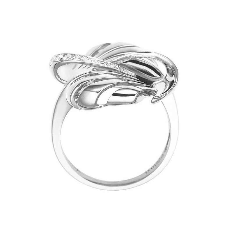 Anello da Donna. Oro bianco 18 carati & Diamanti VS/G | Neptune - 3