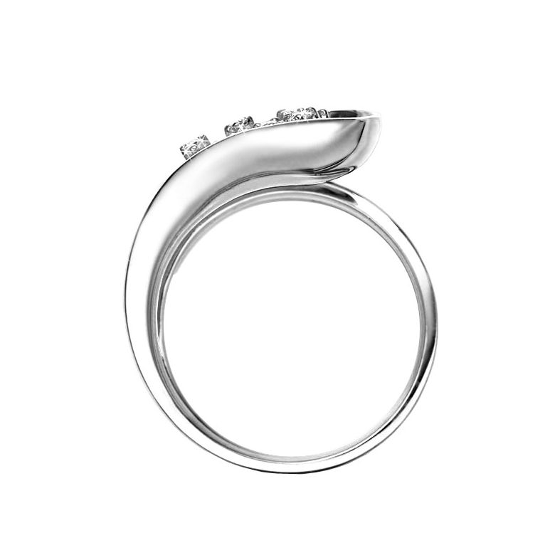 Anello Donna - Oro bianco 9.30gr - Diamanti 0.129ct - 2