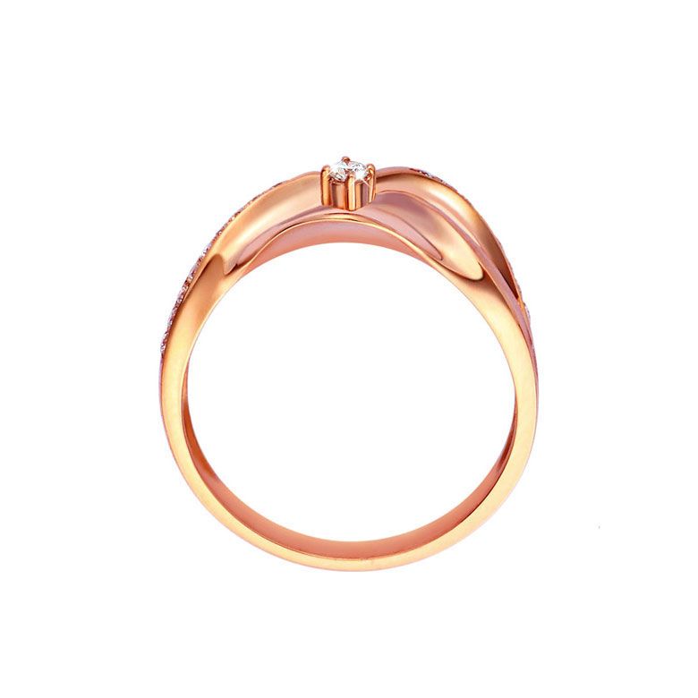 Anello Donna - Oro rosa 3.95gr - Diamanti 0.154ct - 3