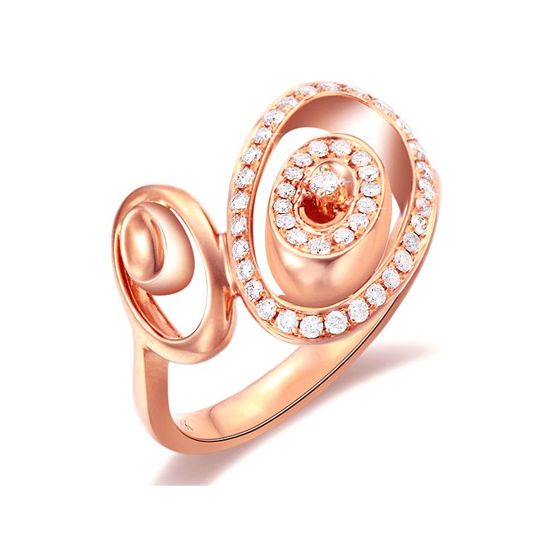 Anello Donna - Oro rosa 3.90gr - Diamanti 0.280ct - 1