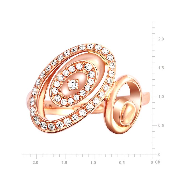 Anello Donna - Oro rosa 3.90gr - Diamanti 0.280ct - 2