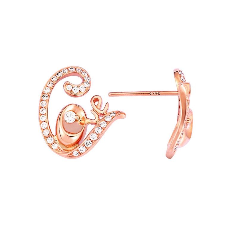 Orecchini Astypalée - Pendenti da Donna in Oro Rosa e Diamanti - 1