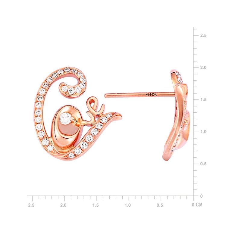 Orecchini Astypalée - Pendenti da Donna in Oro Rosa e Diamanti - 3