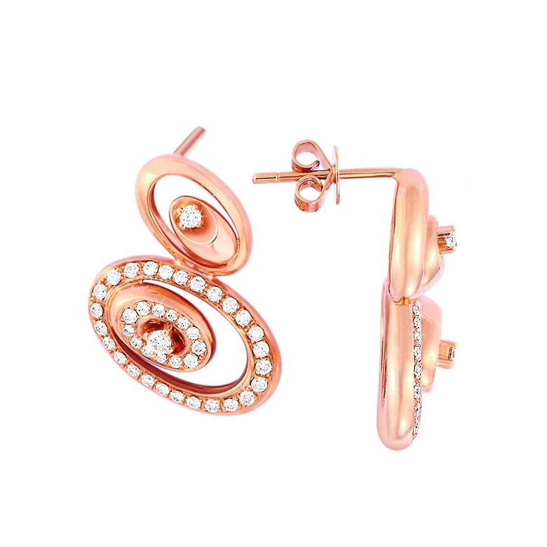 Orecchini San Pietro - Pendenti da Donna in Oro Rosa e Diamanti - 1