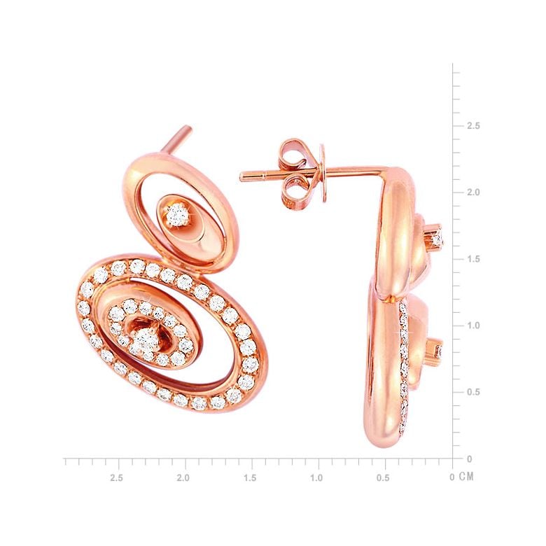 Orecchini San Pietro - Pendenti da Donna in Oro Rosa e Diamanti - 2