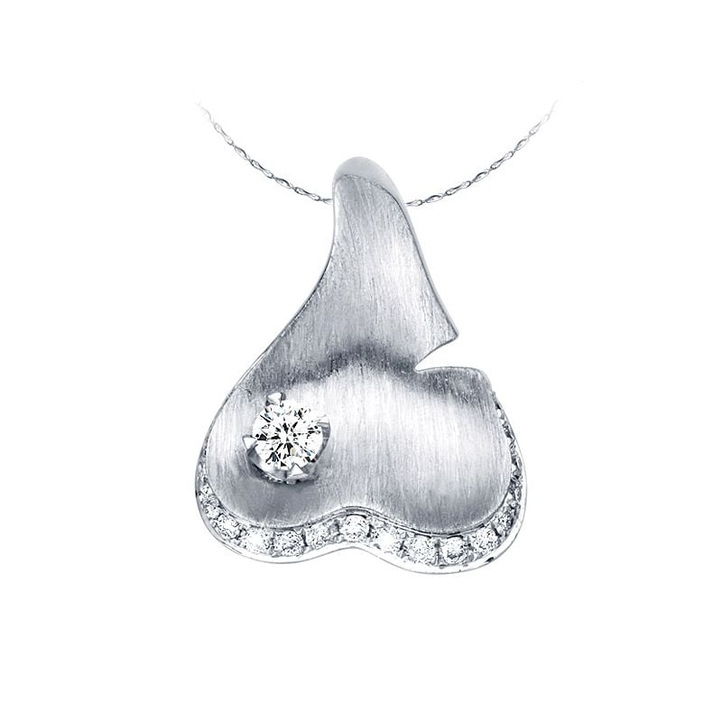 Ciondolo - Oro bianco 3.45gr - Diamanti 0.230ct - 1