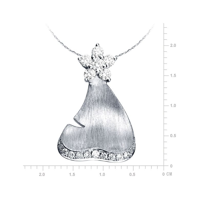 Ciondolo - Oro bianco 2.68gr - Diamanti 0.250ct - 3