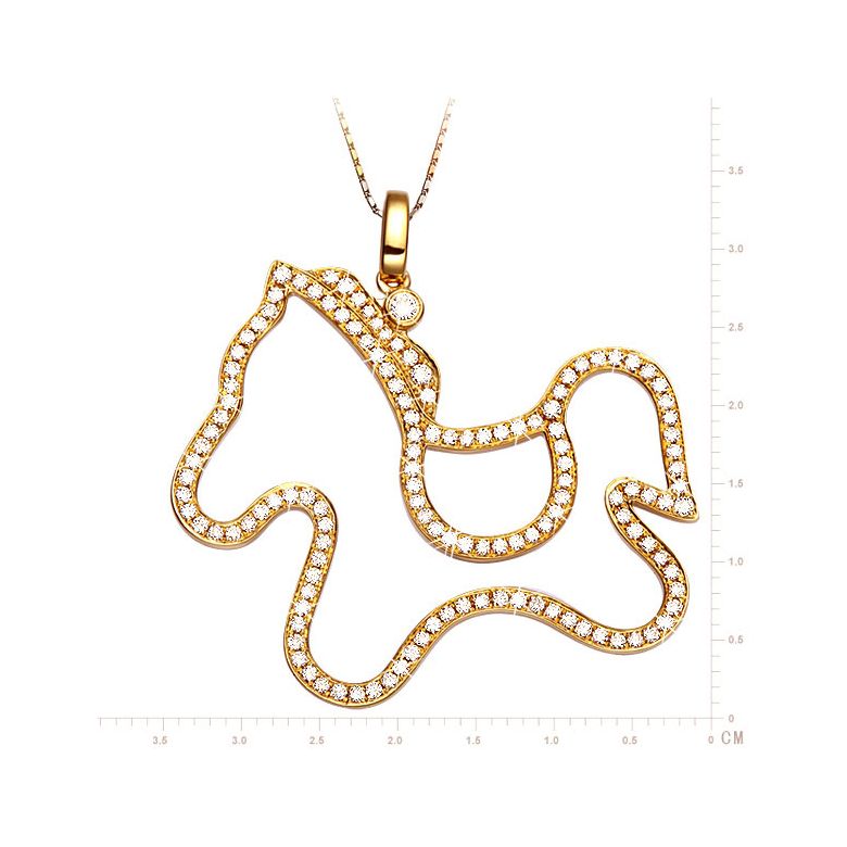 Ciondolo - Oro giallo 4.13gr - Diamanti 0.680ct - 2