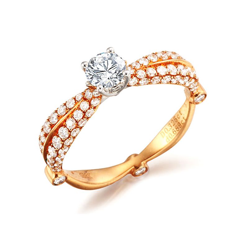 Anello di Fidanzamento Angelfire - Oro Bianco & Rosa, Diamanti | Gemperles - 1
