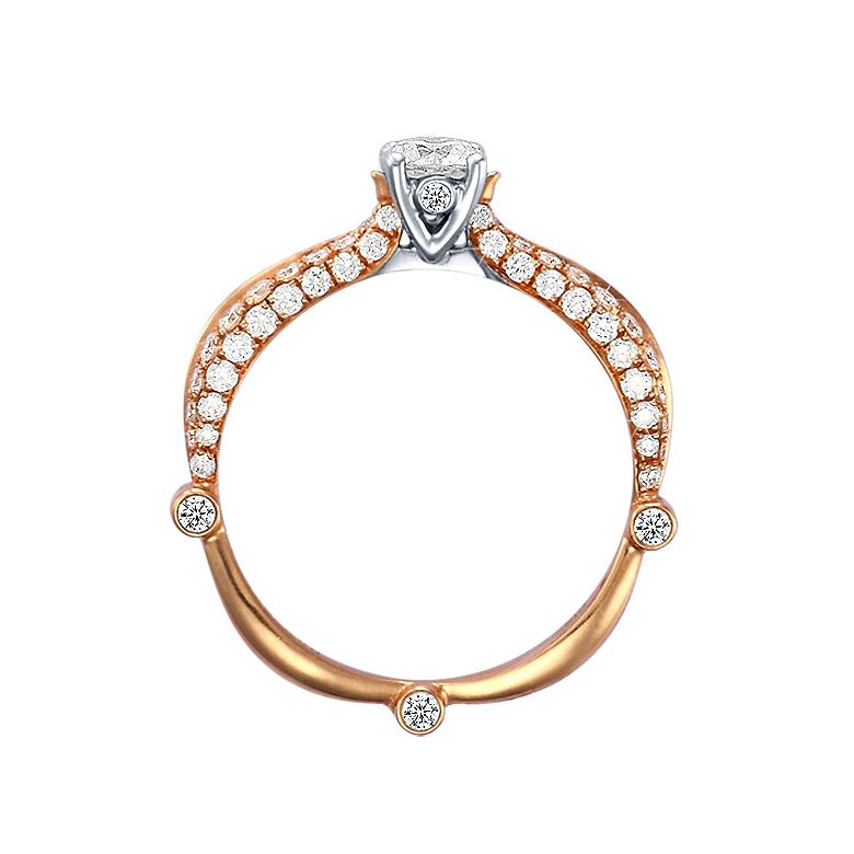 Anello di Fidanzamento Angelfire - Oro Bianco & Rosa, Diamanti | Gemperles - 3