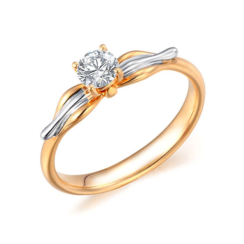 Anello Davana - Diamante Solitario, Oro Rosa & Bianco 18ct | Gemperles - 1