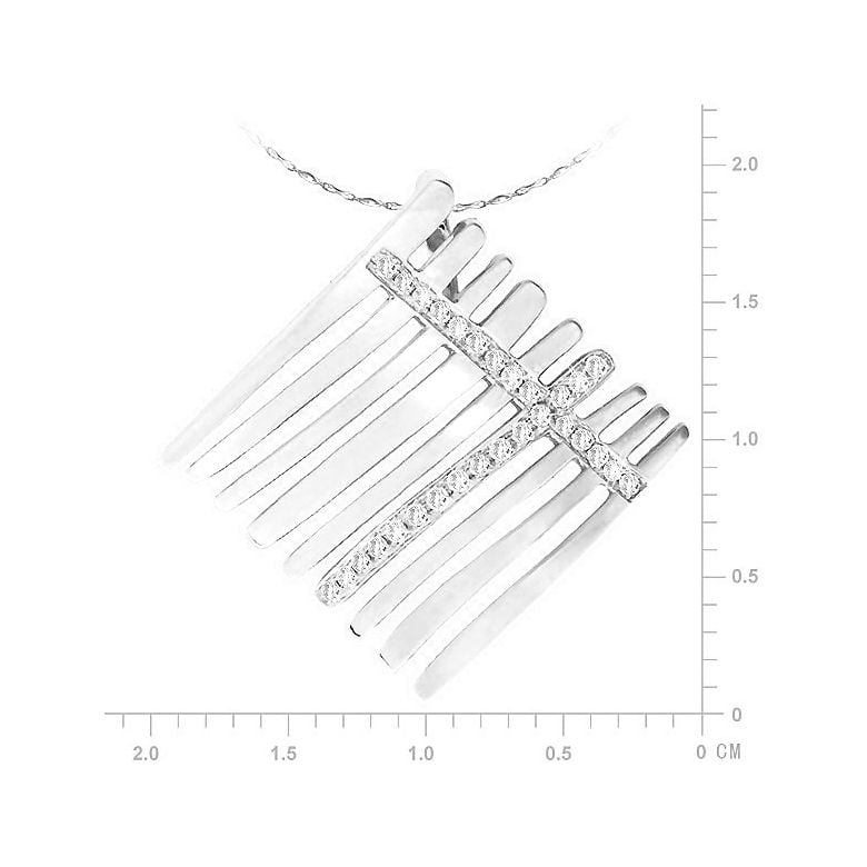 Ciondolo - Oro bianco 3.70gr - Diamanti 0.177ct - 3