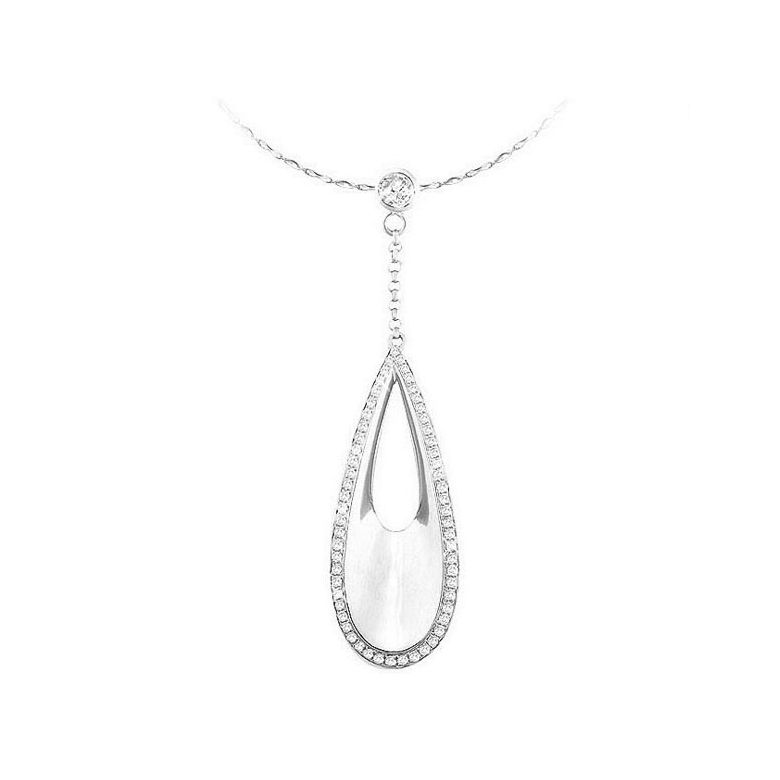 Ciondolo - Oro bianco 4.44gr - Diamanti 0.439ct - 1