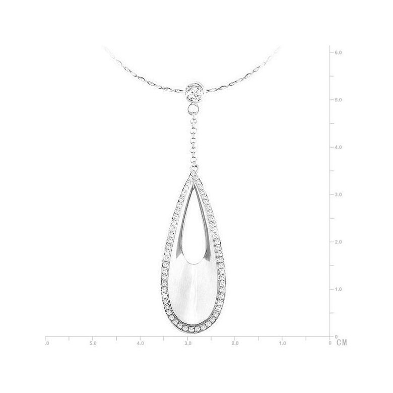 Ciondolo - Oro bianco 4.44gr - Diamanti 0.439ct - 2