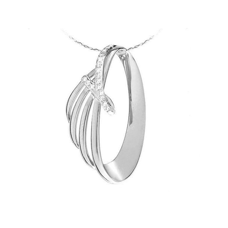 Ciondolo - Oro bianco 2.84gr - Diamanti 0.090ct - 1