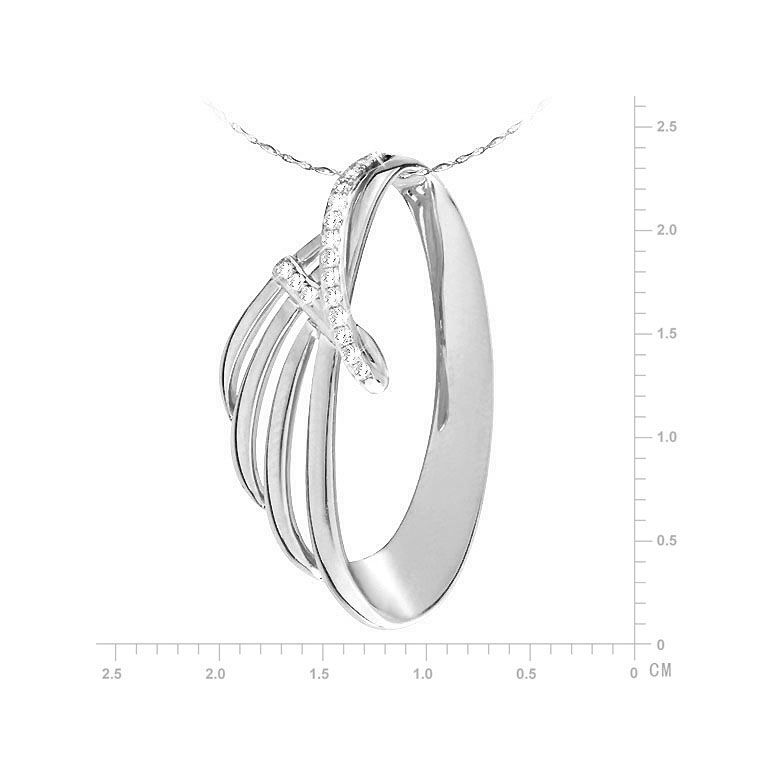 Ciondolo - Oro bianco 2.84gr - Diamanti 0.090ct - 2