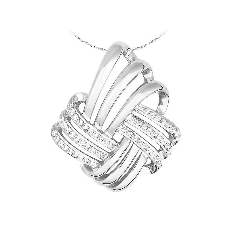 Ciondolo - Oro bianco 3.43gr - Diamanti 0.160ct - 1