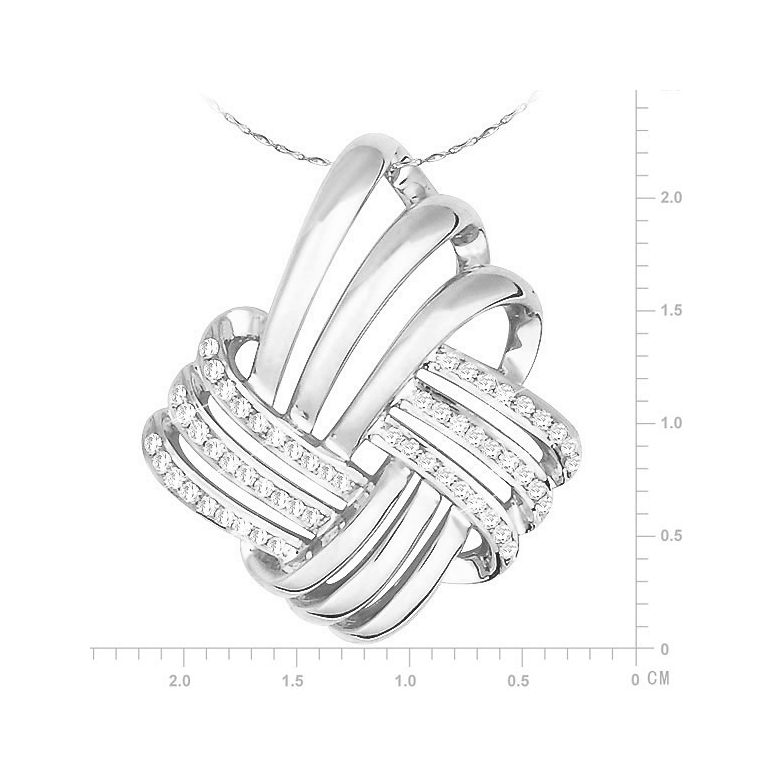 Ciondolo - Oro bianco 3.43gr - Diamanti 0.160ct - 3
