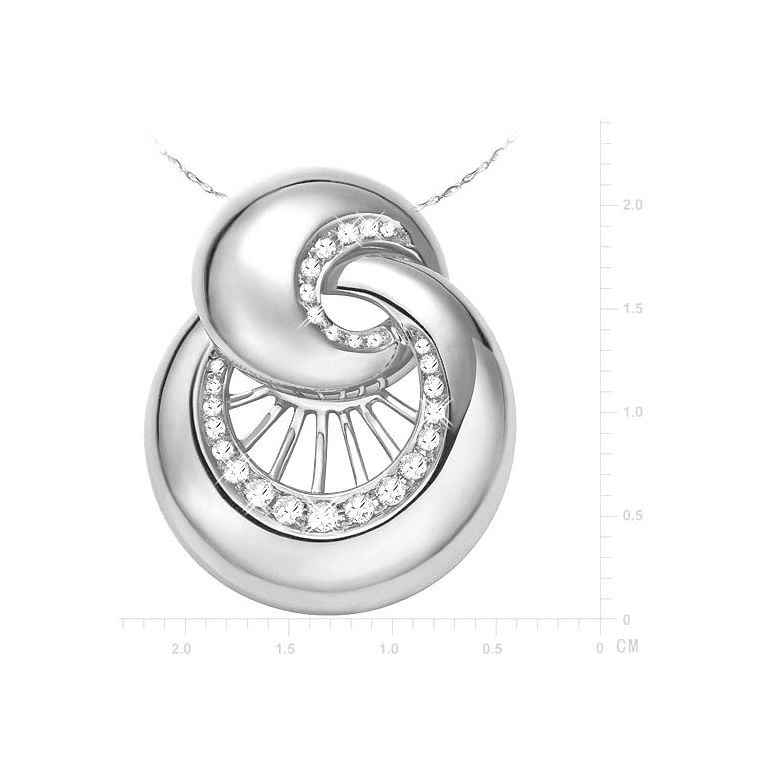 Ciondolo - Oro bianco 5.10gr - Diamanti 0.260ct - 2