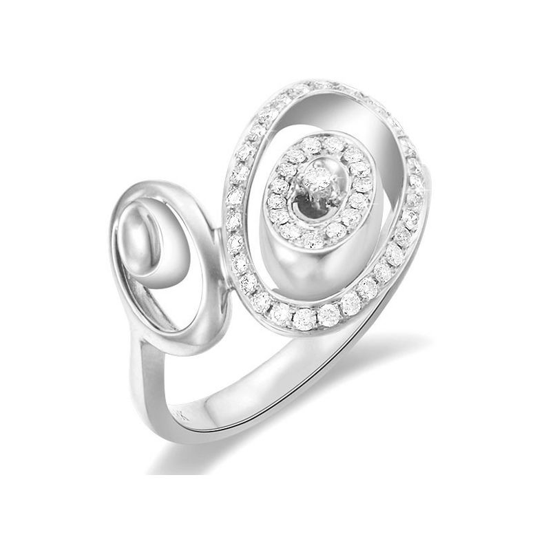 Anello Donna - Oro bianco 3.90gr - Diamanti 0.280ct - 2
