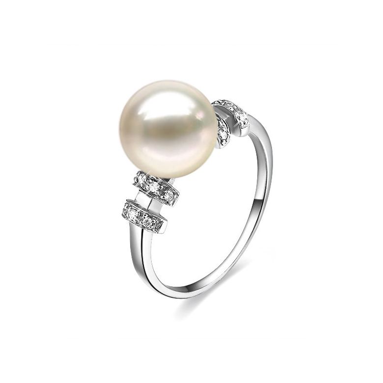 Anello Rigoletto - Oro Bianco 18kt e Perla d'Acqua Dolce - 1