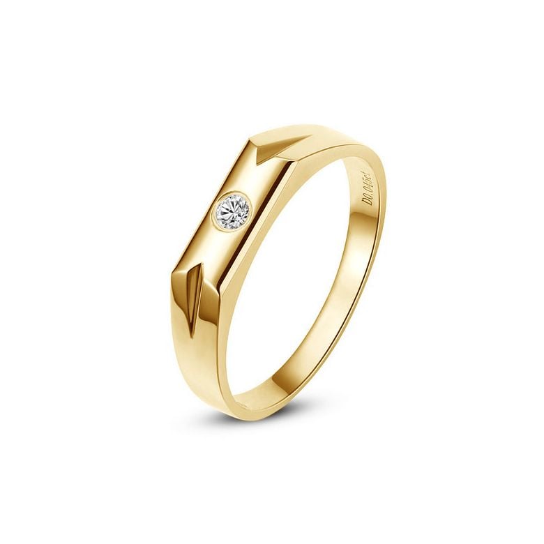 Fede Donna - Oro giallo 2.06gr - Diamante 0.032ct - 1